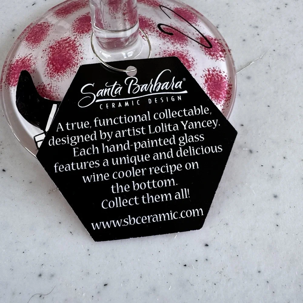 Lolita Hand Painted Wine‎ Glass 15oz Fashionista Recipe on Bottom